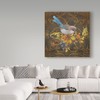 Trademark Fine Art Jean Plout 'Blue Bird On Demask' Canvas Art, 24x24 ALI29957-C2424GG